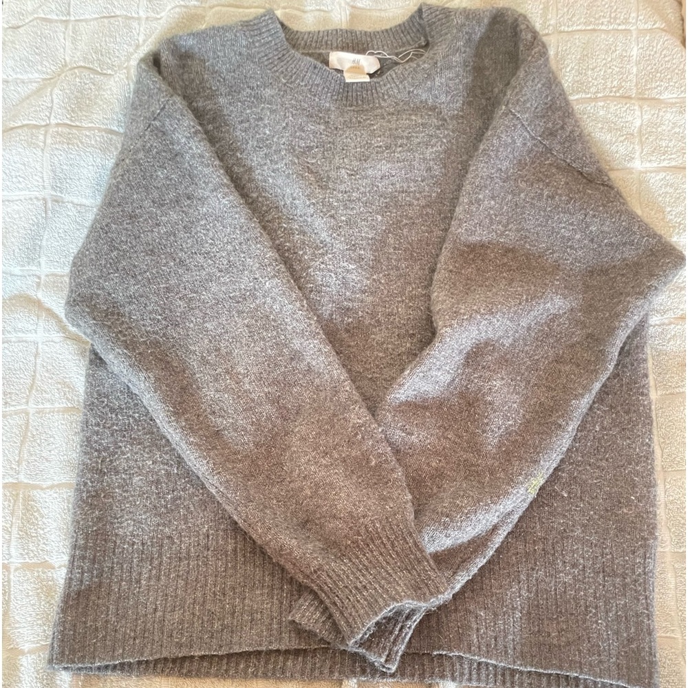 grey fleece sweater